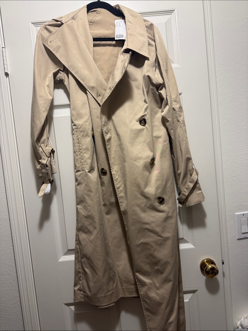 H&M Classic Beige Trench Coat - Women's Long Coat
